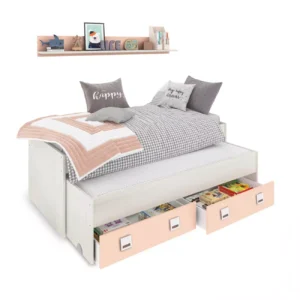 ROUS CAMA DOBLE +CAJONES+ESTANTE